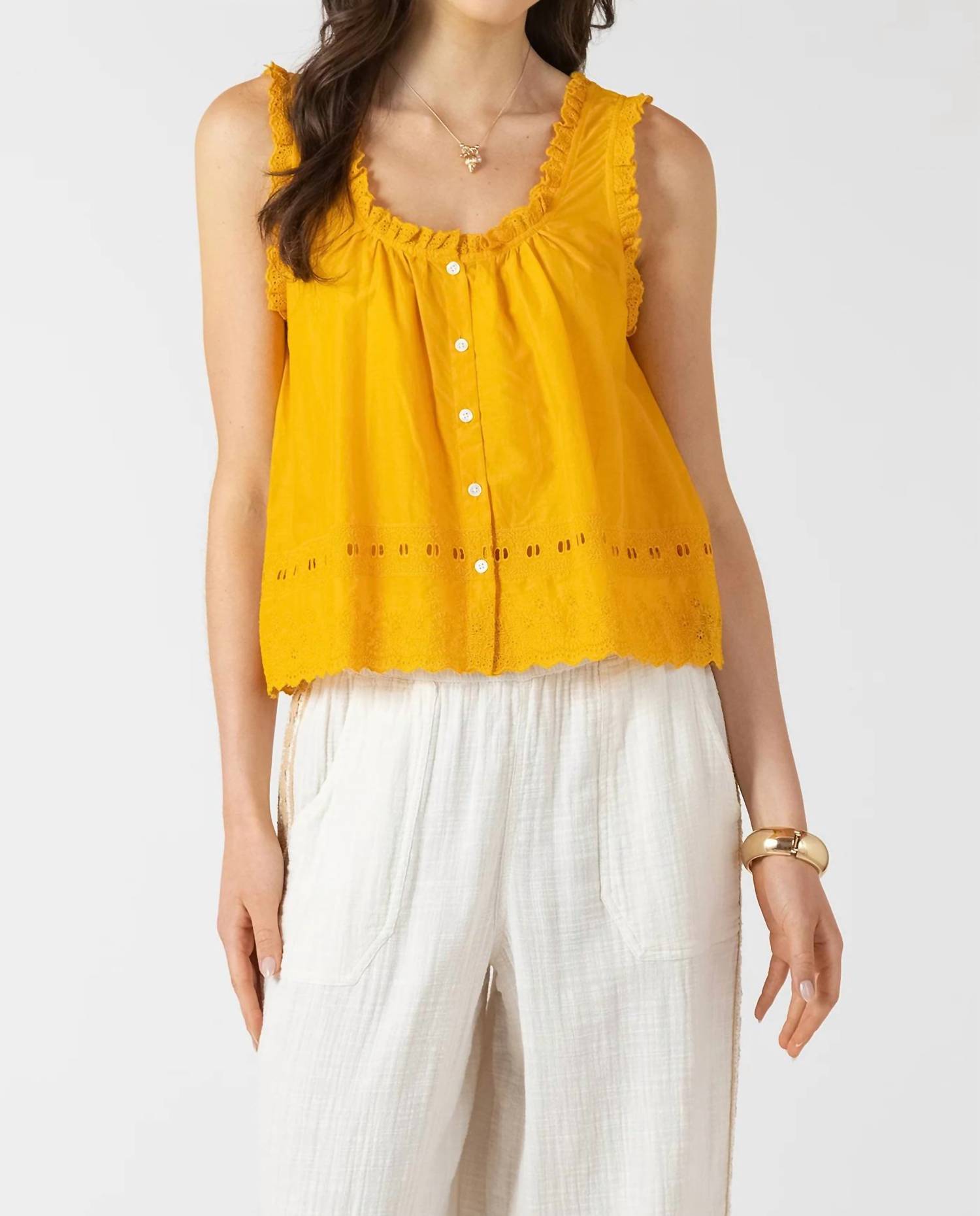 Dex - Embroidered Lace Trim Tank