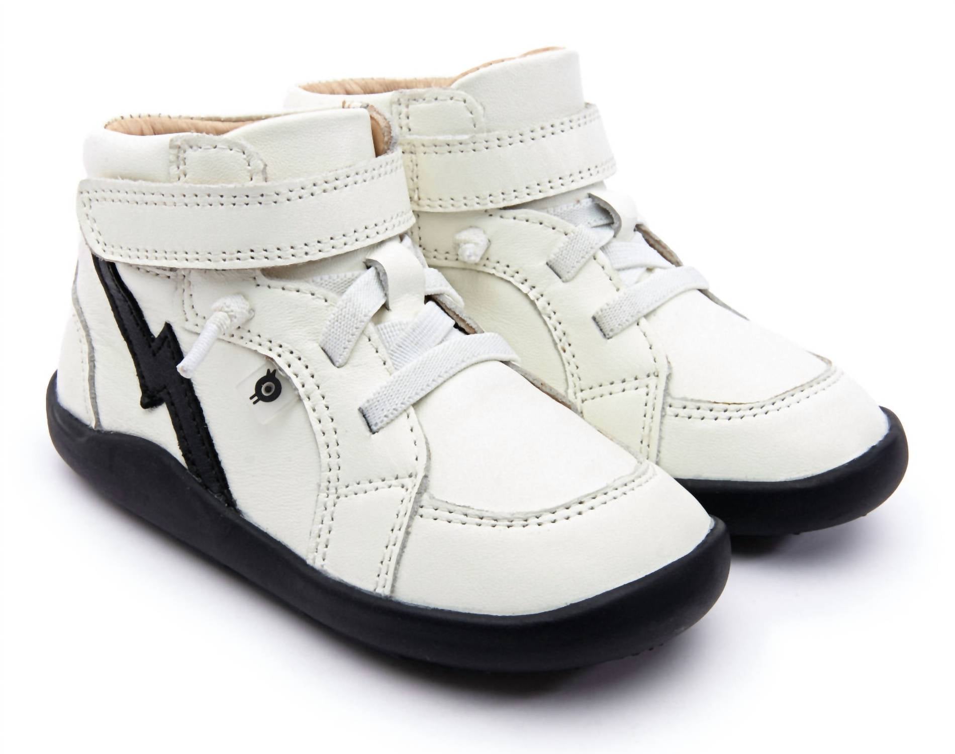 OLDSOLES Kid's Light The Ground Sneakers in black white - kids' sneaker - alternate view