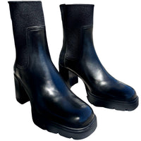 Homers Susan Heeled Boots in supreme black - women's shoe