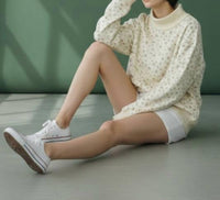 BUCKETLIST Floral Print Oversized Mock Neck Sweatshirt in beige - women's sweater - view 5