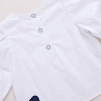 PINK CHICKEN Dana Bow Top in white - kids' blouse - view 4