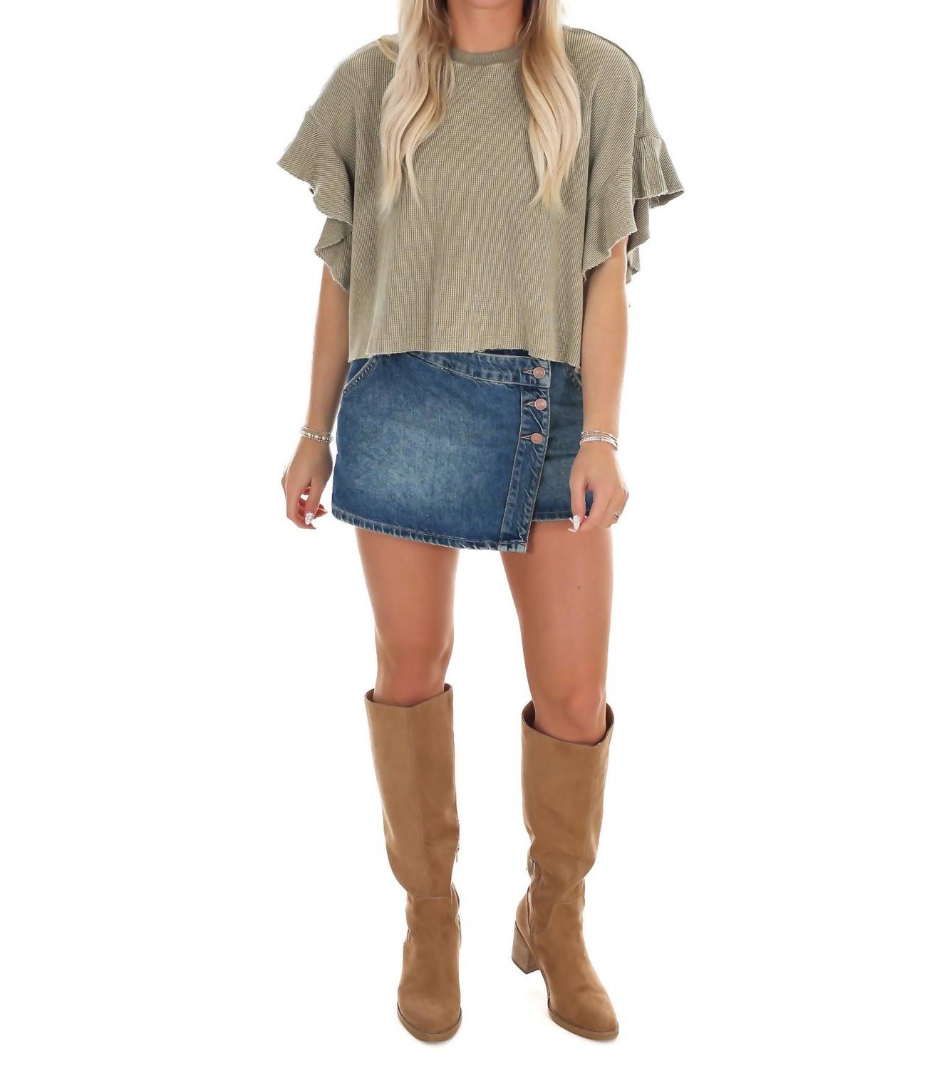 Ee:Some - Morning Brew Waffle Knit Top
