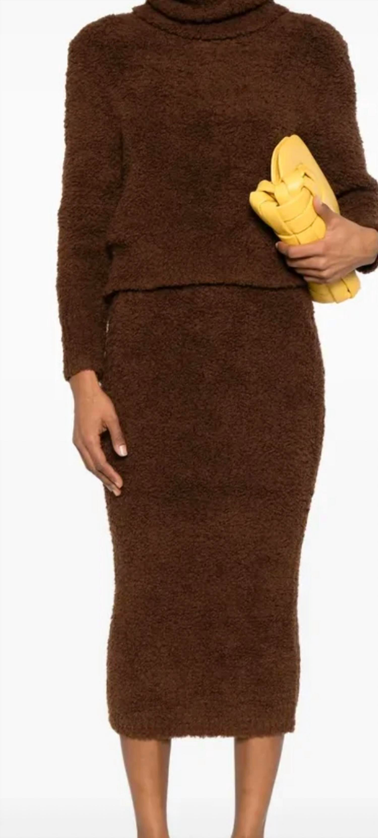 Self-Portrait - Fluffy Knit Midi Skirt