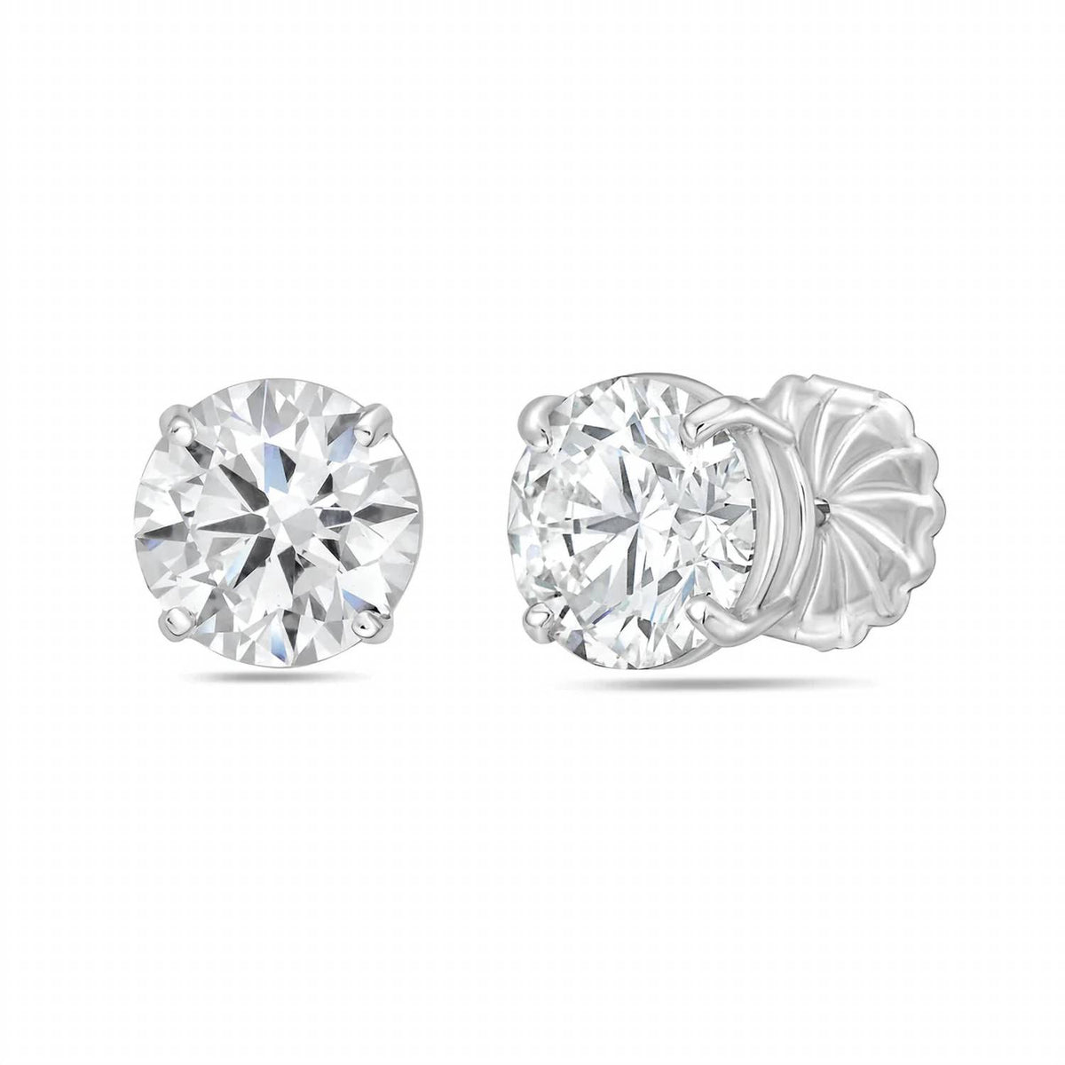 Diana M Jewels - 4.00 Cts Round Lab Diamond Stud Earrings