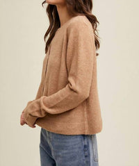 WISHLIST Brushed Off Cardigan & Tank Set in toast hoc autumn - women's cardigan - view 4