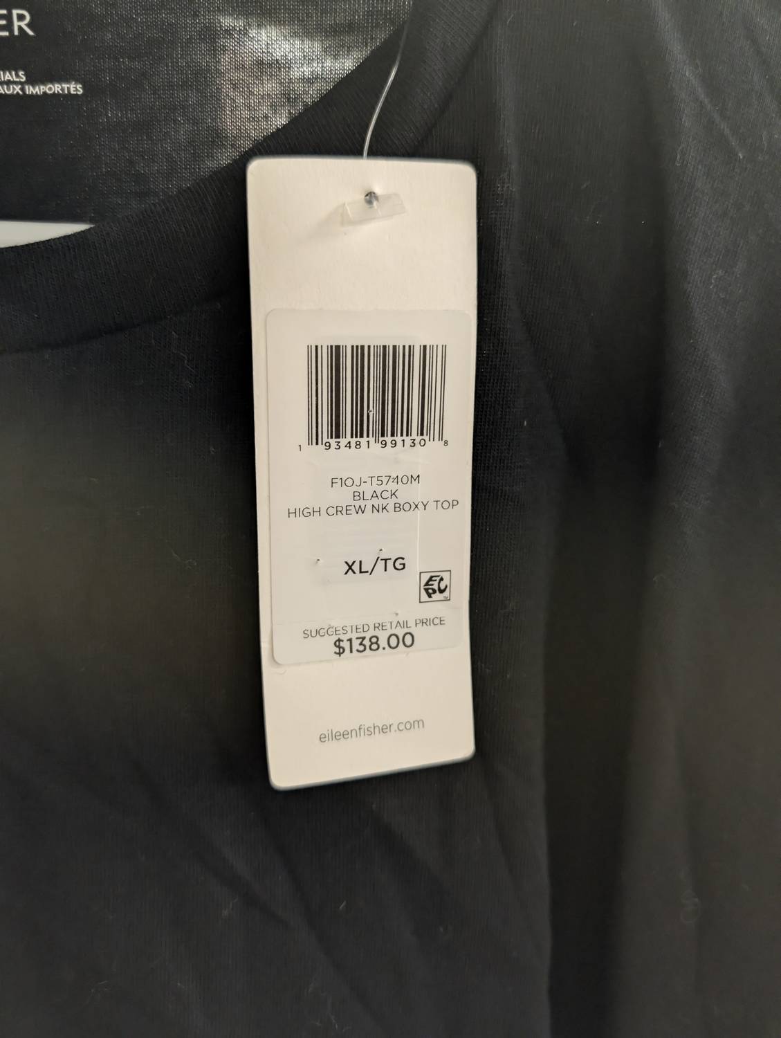 Eileen Fisher - WOMEN'S HIGH CREW NECK BOXY TOP