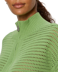 Sanctuary - Open Knit 1/2 Zip Sweater Top