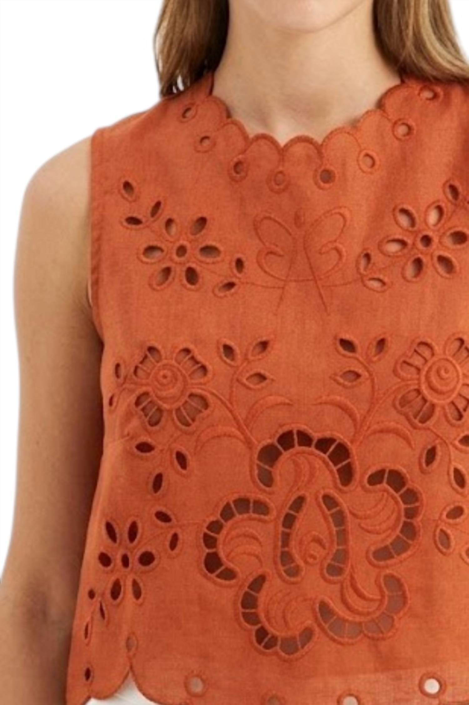 Annabo - Eyelet Crop Top