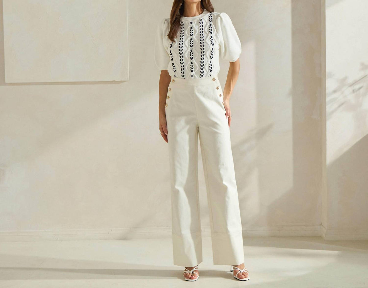 Able - Wide Leg Button Trousers