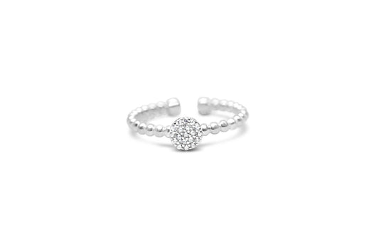 Stia - Women's It Fits Droplet Wire Pave Disk Ring