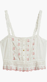 Loveshackfancy - Embroidered Cherry Vietta Top