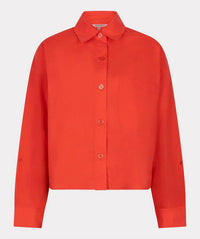 Esqualo - Caro Cropped Folded Cuff Blouse