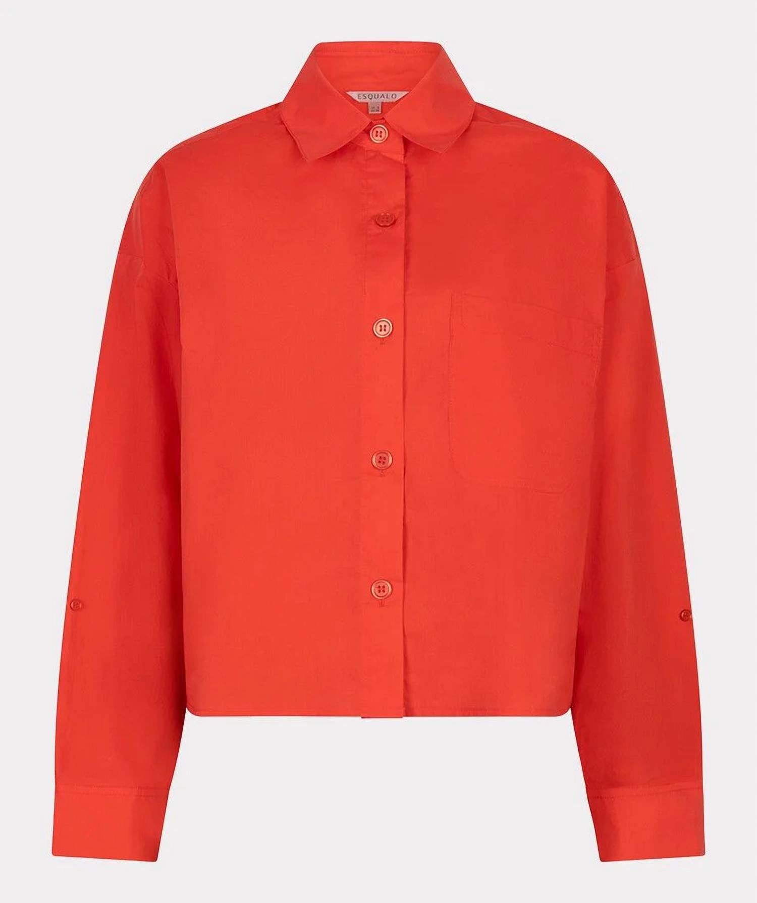 Esqualo - Caro Cropped Folded Cuff Blouse