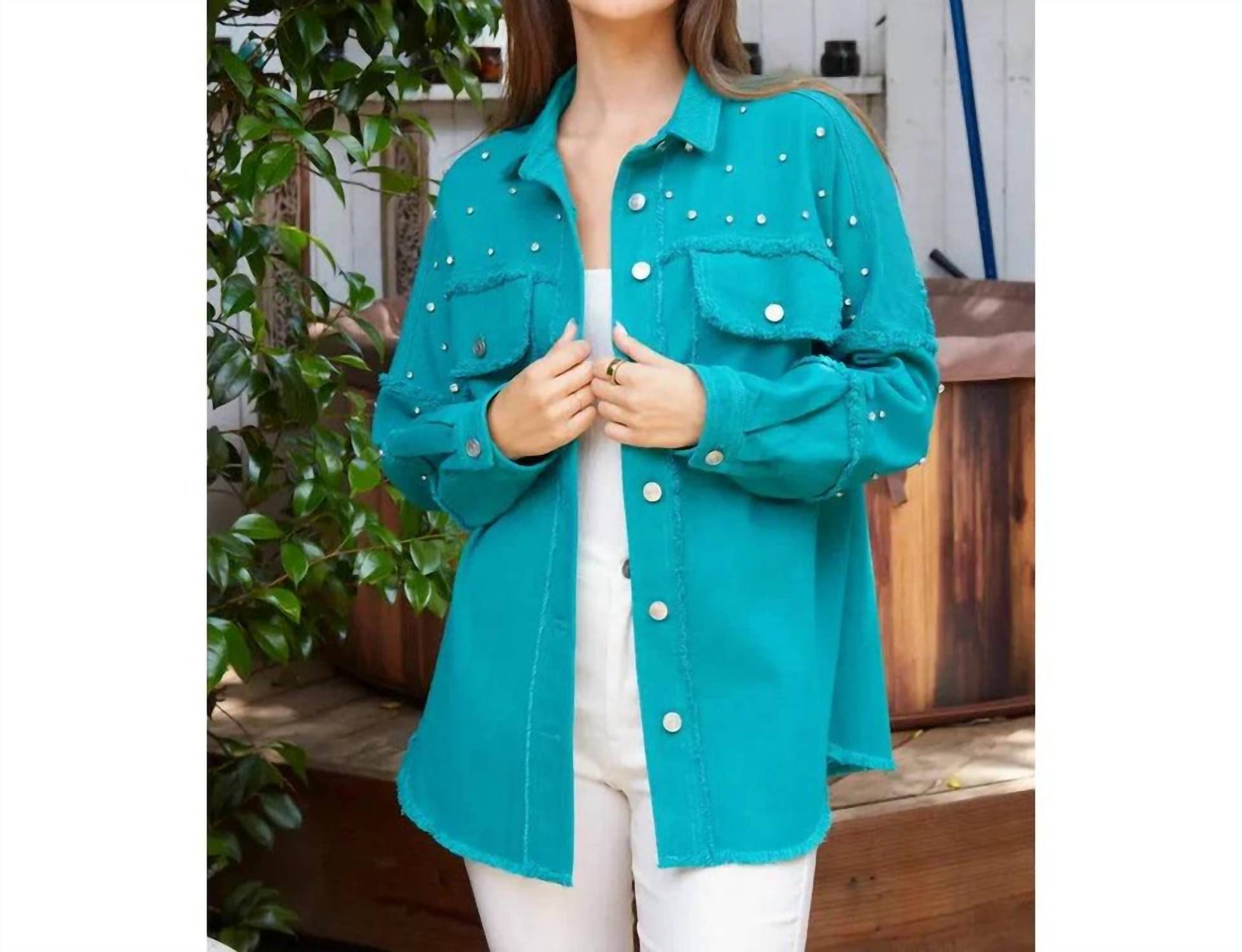 Peach Love - Studded Shacket