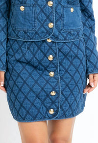 Karlie - Denim Stitch Novelty Skirt