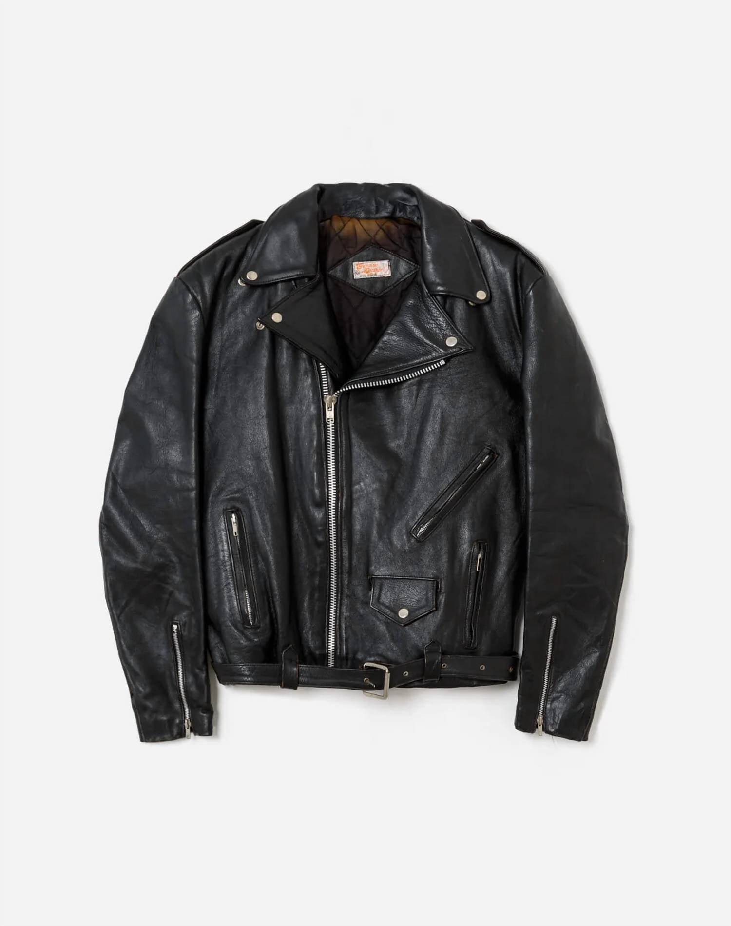 RE/DONE Pre-loved Women's 80s Leather Moto Jacket in black - women's jacket