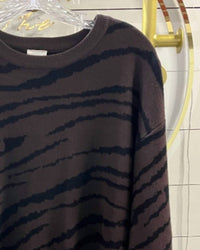 Zac & Rachel Women's Zebra Sweater in chocolate black - women's sweater - detail view