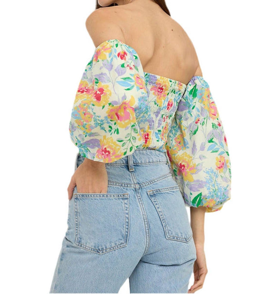 Raisonnel - Floral Print Off Shoulder Top