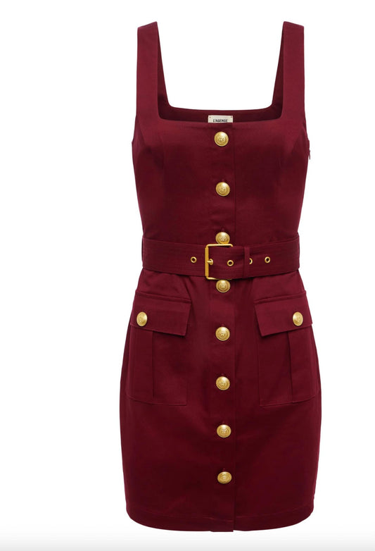 L'Agence - Midy Button Front Mini Dress