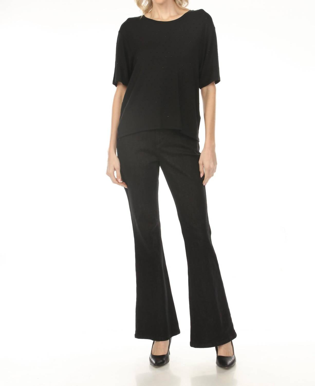 Joseph Ribkoff - Embellished Short Sleeve Loose Top