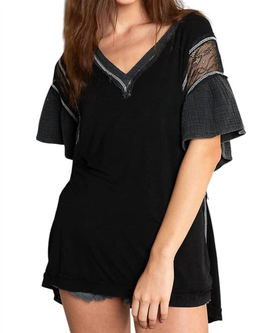 Pol - LACE MIX OVERSIZED TSHIRT