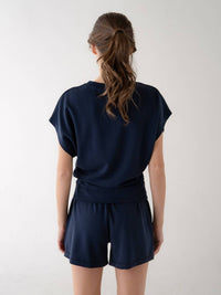 Elle Grey - Side Ruching Short Sleeve Top