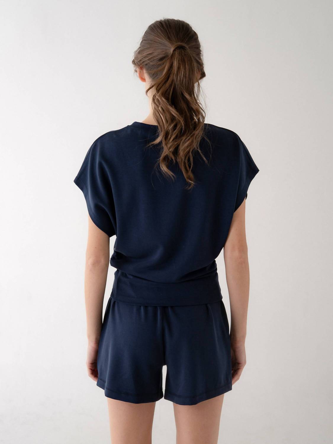 Elle Grey - Side Ruching Short Sleeve Top