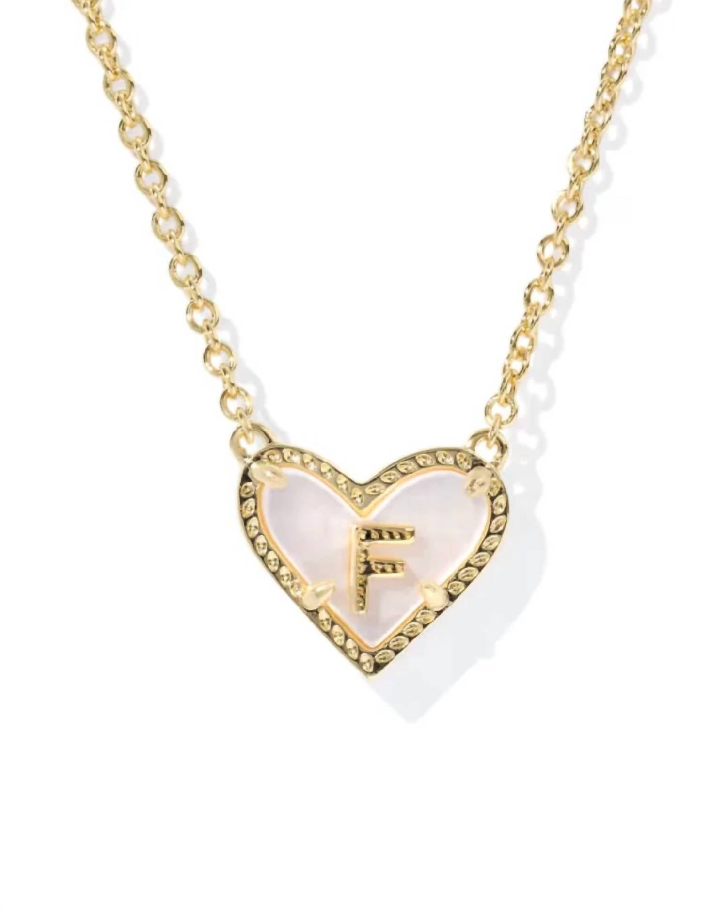 Kendra Scott - Women's Heart Letter F Pendant