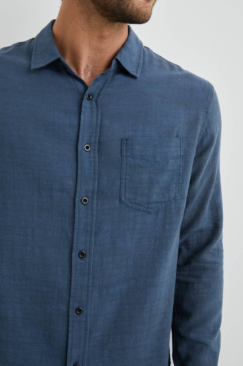 Rails Wyatt Button Down Shirt in sea blue - men's shirt - alternate view