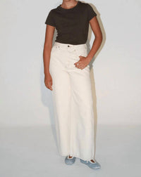 ETICA Marley Ultra High Rise Baggy Pants in parchment - women's pants - detail view