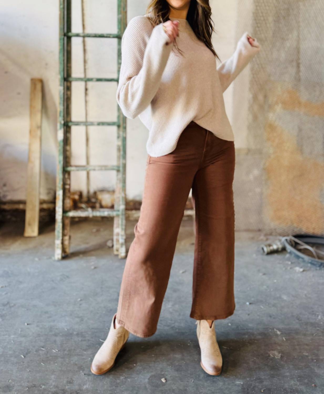 Hidden - Nori Cropped Wide-leg Jeans