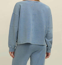Z Supply - Delphine Knit Denim Sweatshirt