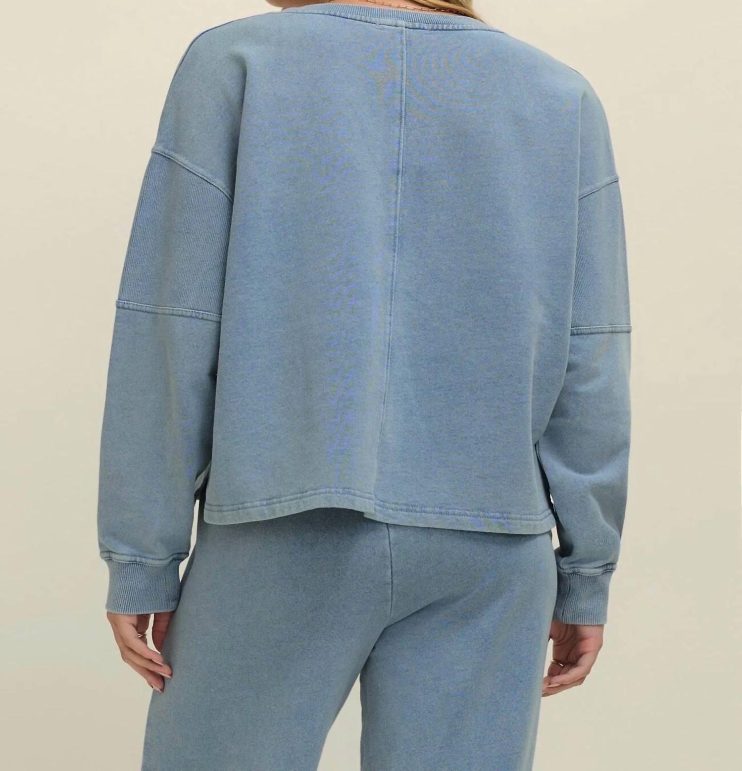 Z Supply - Delphine Knit Denim Sweatshirt
