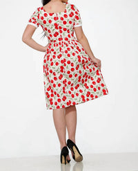 Orchid Bloom - Short Sleeve Cherry Dress