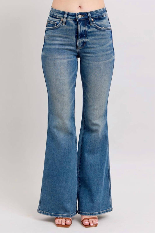 Judy Blue - Mid Rise Tummy Control Vintage Back Shield Flare Jean