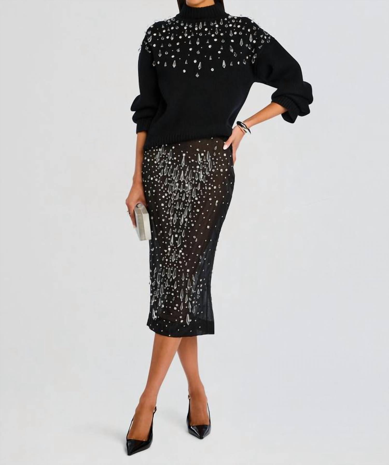RETROFETE Christa Embellished Sweater in black - women's sweater - view 4
