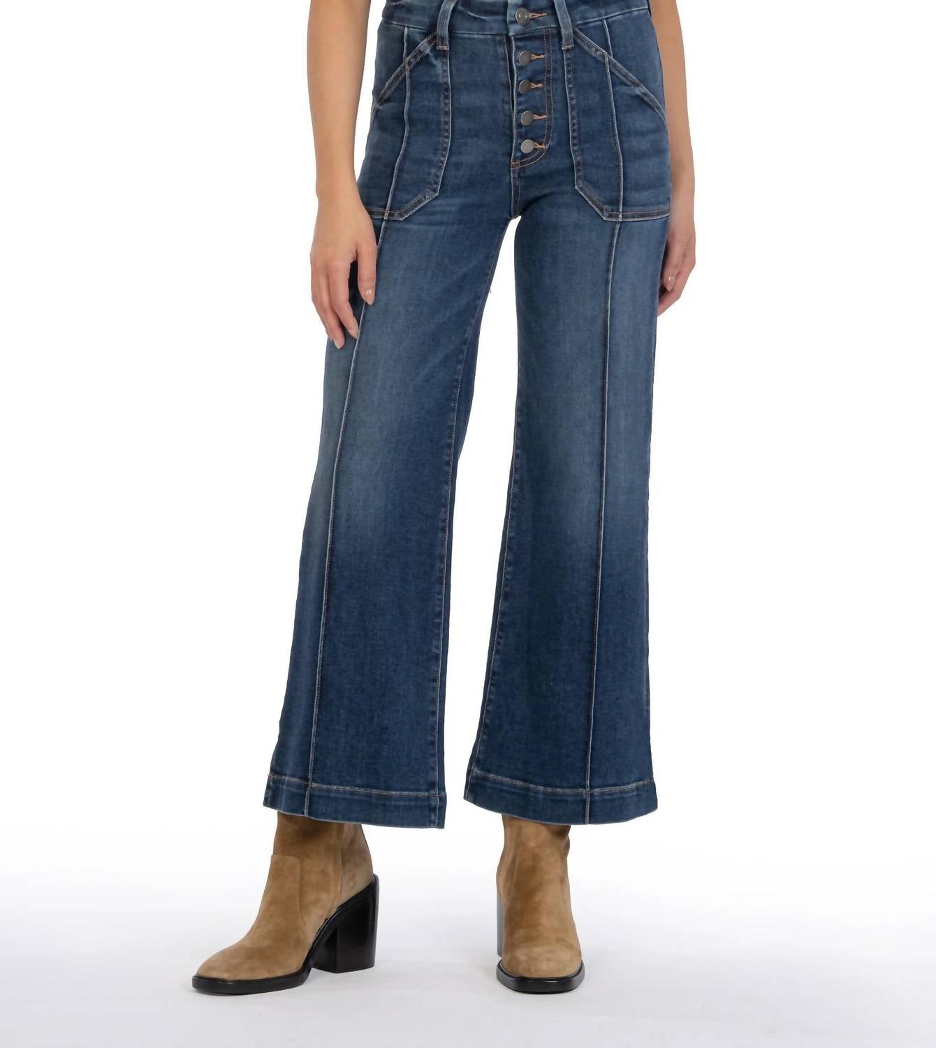 Kut From The Kloth - Meg High Rise Wide Leg Cropped Jeans