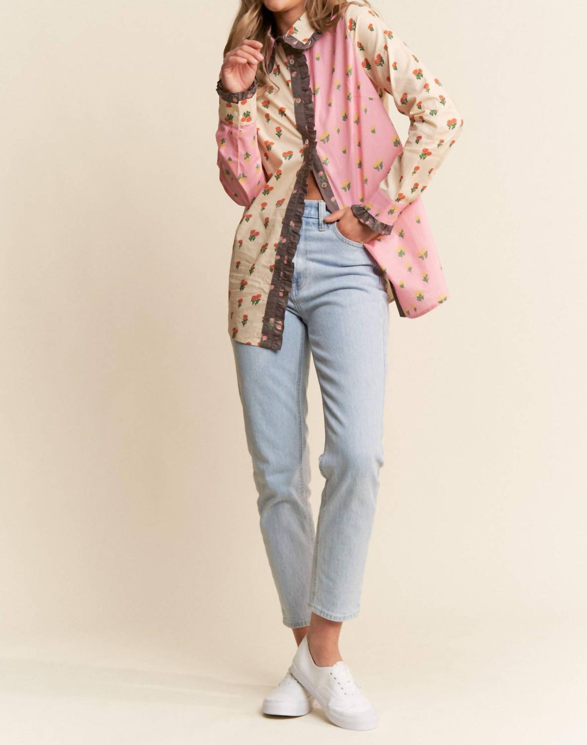 J.Nna - Annie Printed Button-Up Top