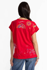 Johnny Was - LOULIA EASY PANELED V‑NECK TEE