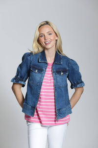 Apny - Zip Front Short Sleeve Jacket