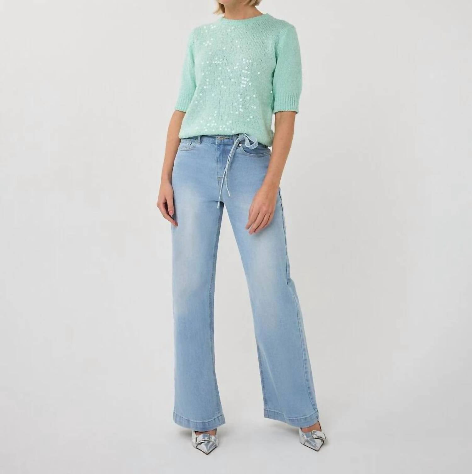 Esqualo - Sivine Sequin Short Sleeve Sweater