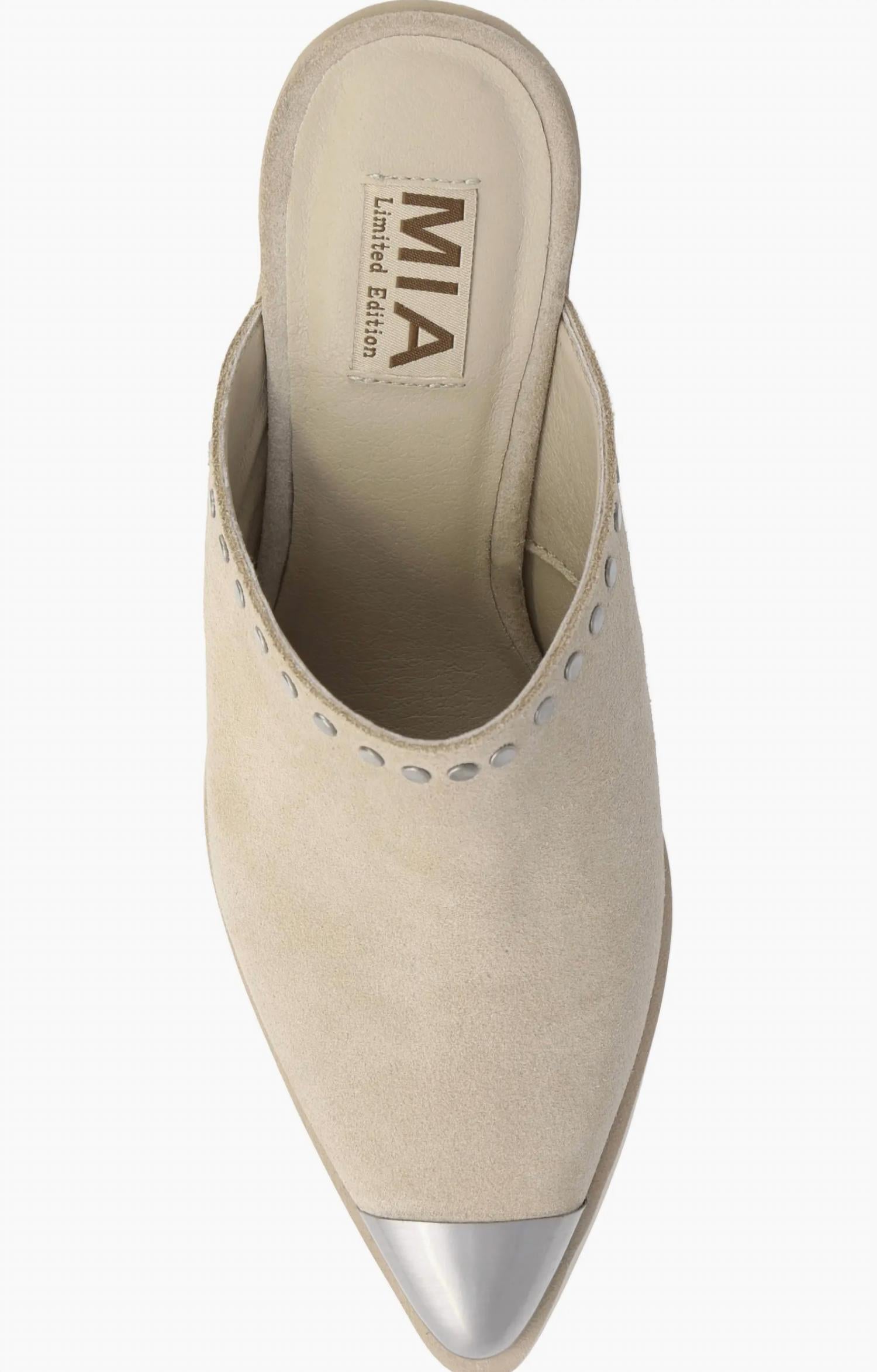 MIA Women's Dixi Heeled Mule in sand - women's shoe - alternate view