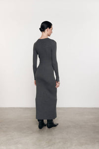 Enza Costa - SILK SWEATER RIB CREW DRESS