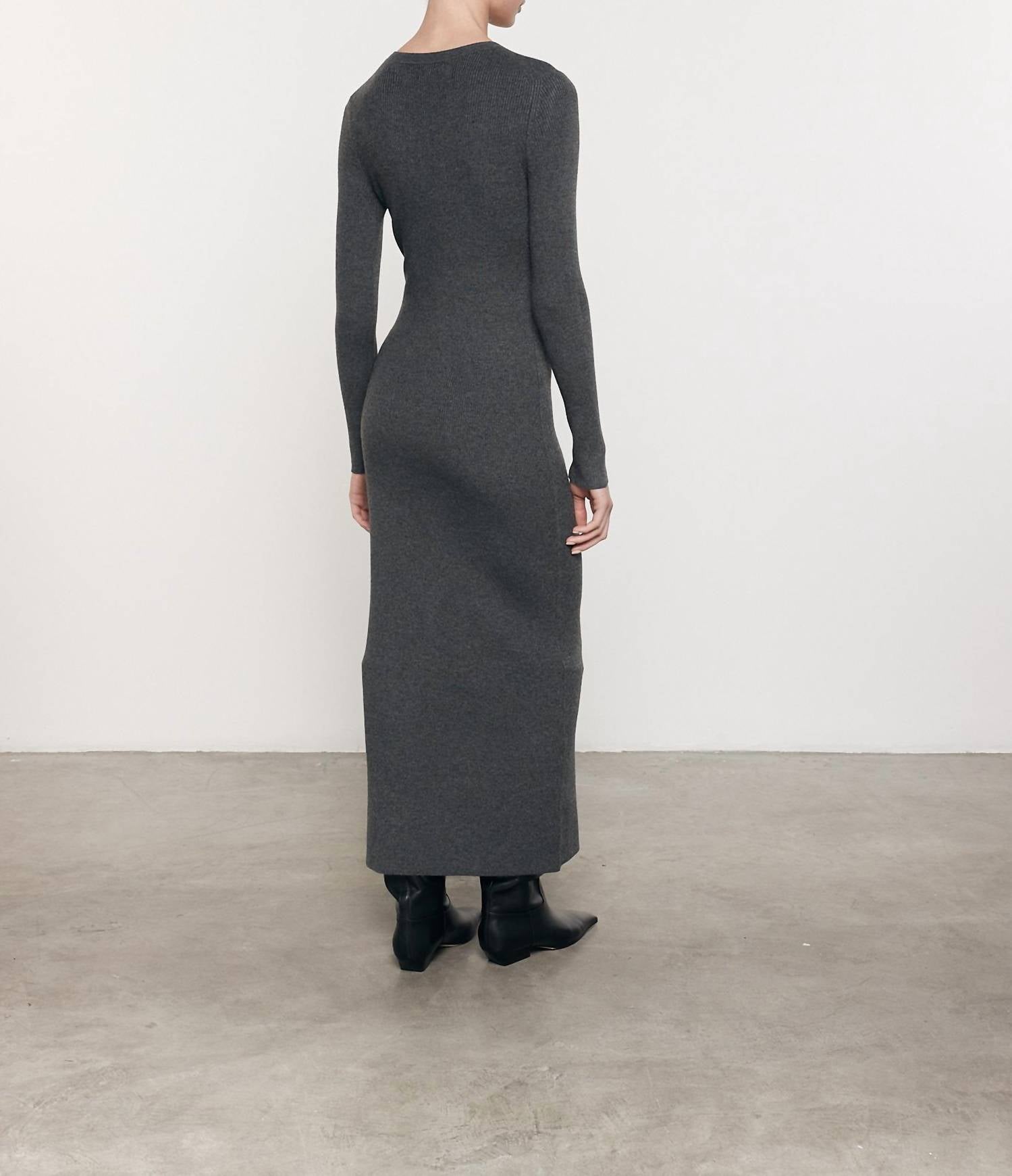 Enza Costa - SILK SWEATER RIB CREW DRESS