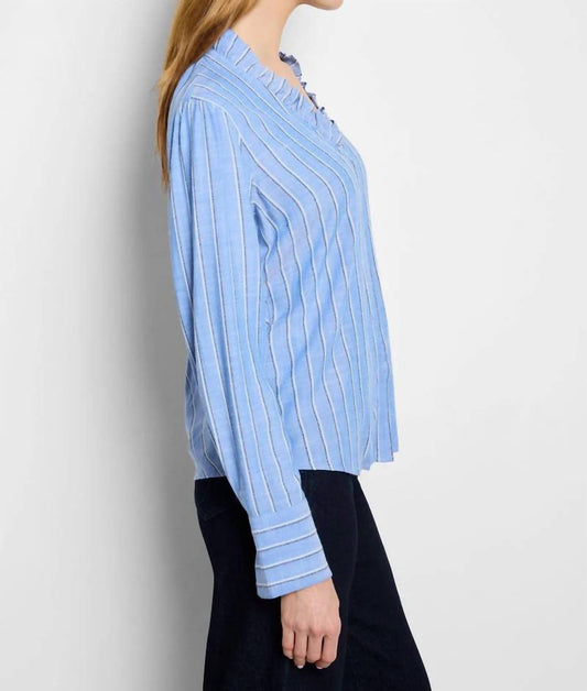 Nic + Zoe - Striped Ruffled Around Top