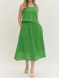 Entro - Eyelet Detailed Midi Skirt