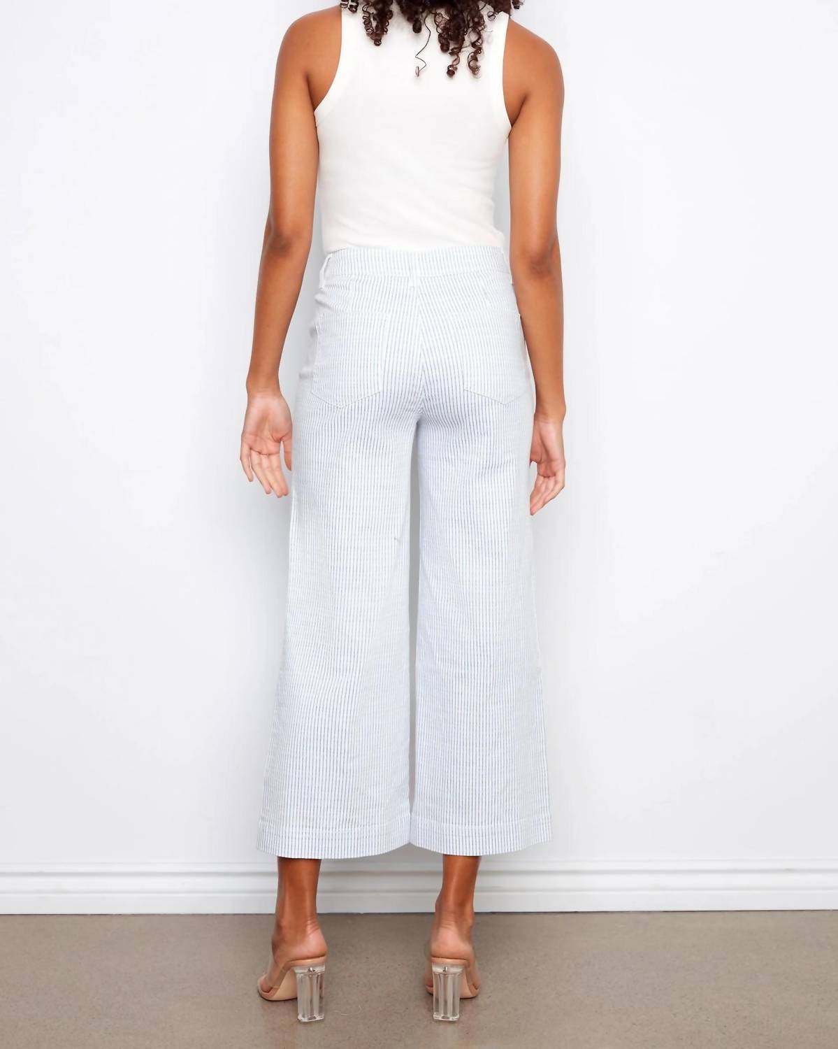 Charlie B - Women's Striped Cropped Flare Pants