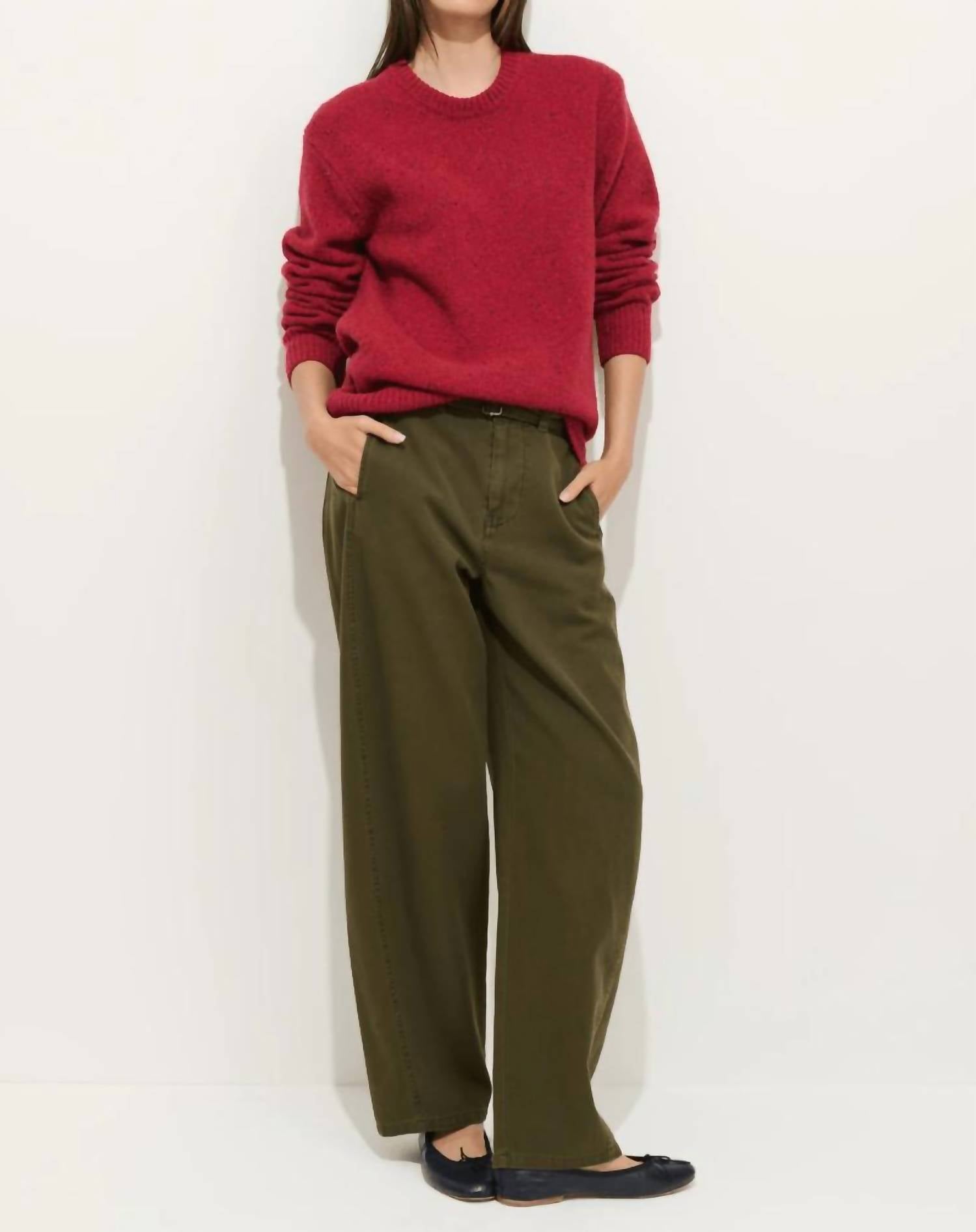 ALEX MILL 9th Street Pant in military olive - women's pants