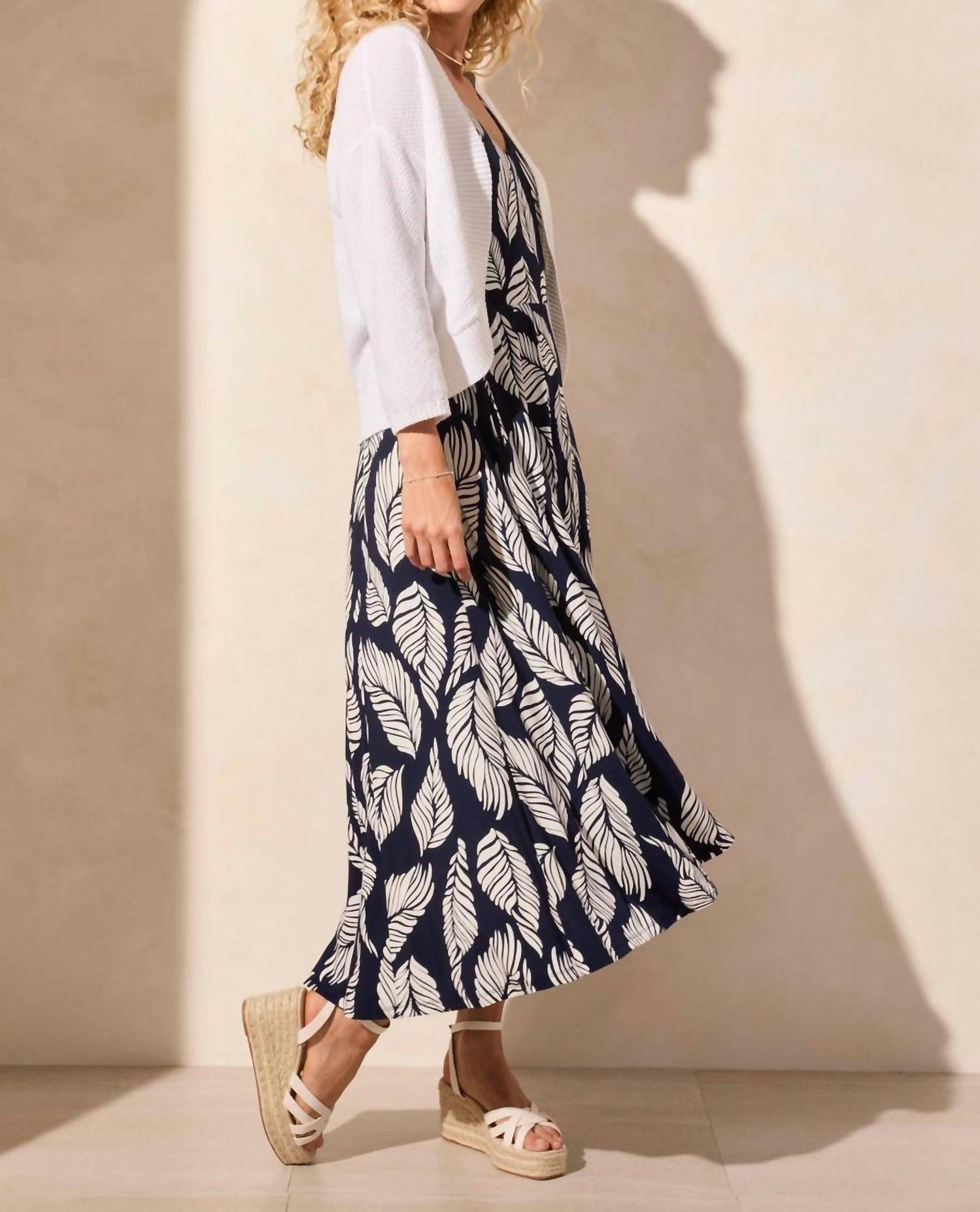 Tribal - Curved-hem Cocoon Cardigan