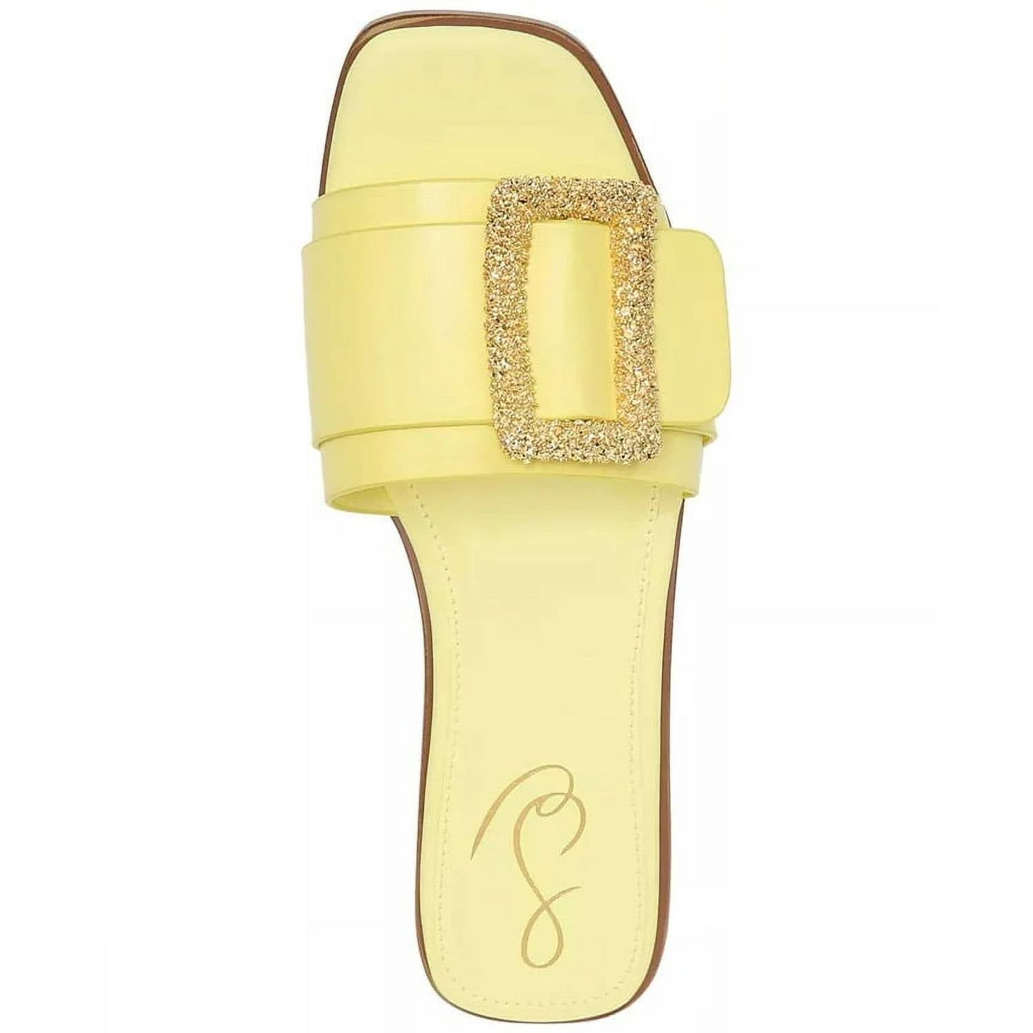 Sam Edelman - Women's Inez Squared Open Toe Buckle Detail Slip On Sandals